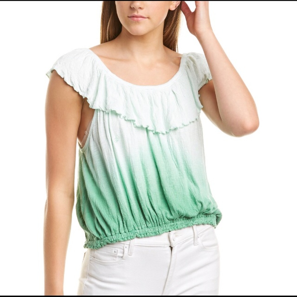 🛍 Free People Green Ombre Top NWT
